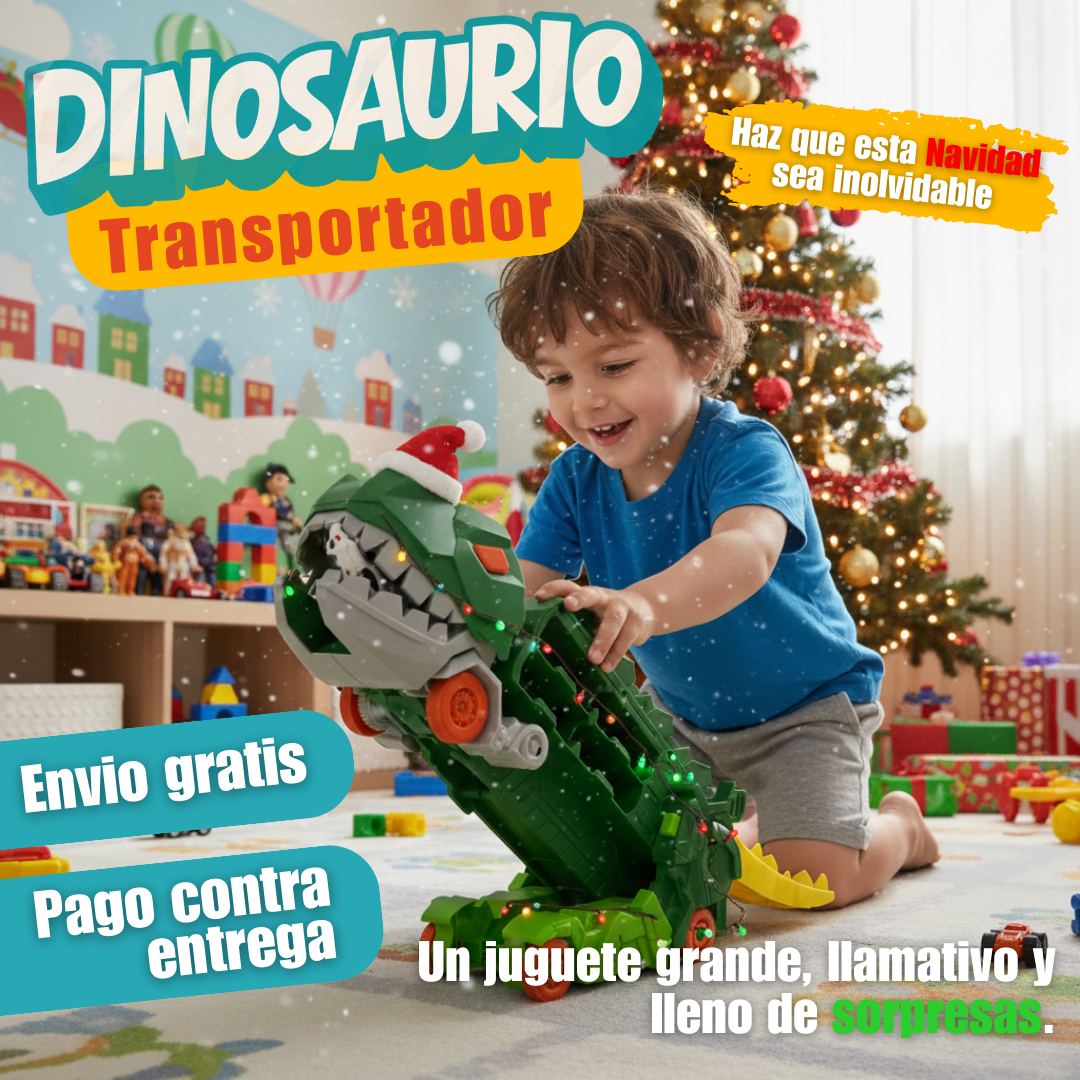 DINOSAURIO TRANSFORMERS TRANSPORTADOR DE CARROS