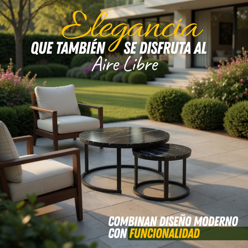 (Mesa Grande + Mesa Mediana) Estilo Mármol Prestige Collection x2