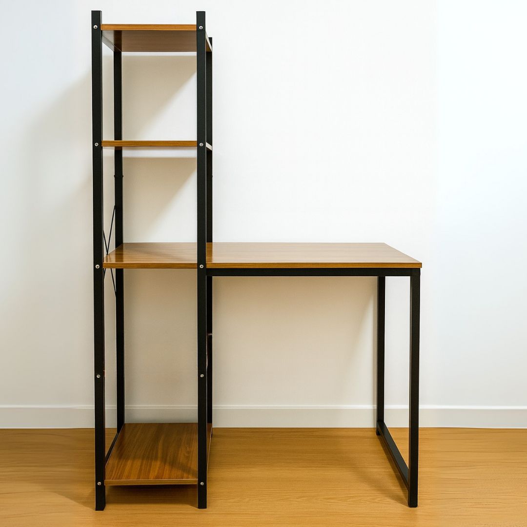 Escritorio con Estanterías de Madera
