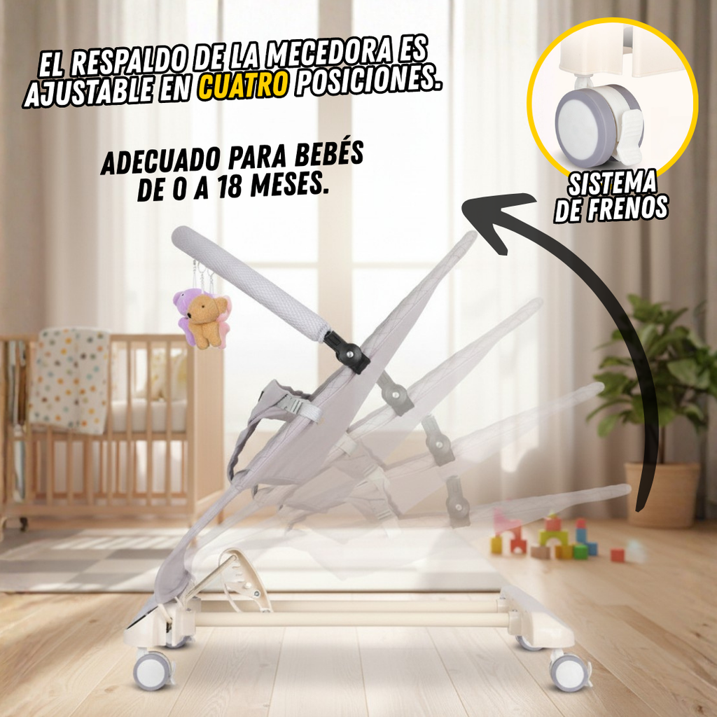 Mecedora Móvil Musical para Bebé 4 en 1 con Bluetooth
