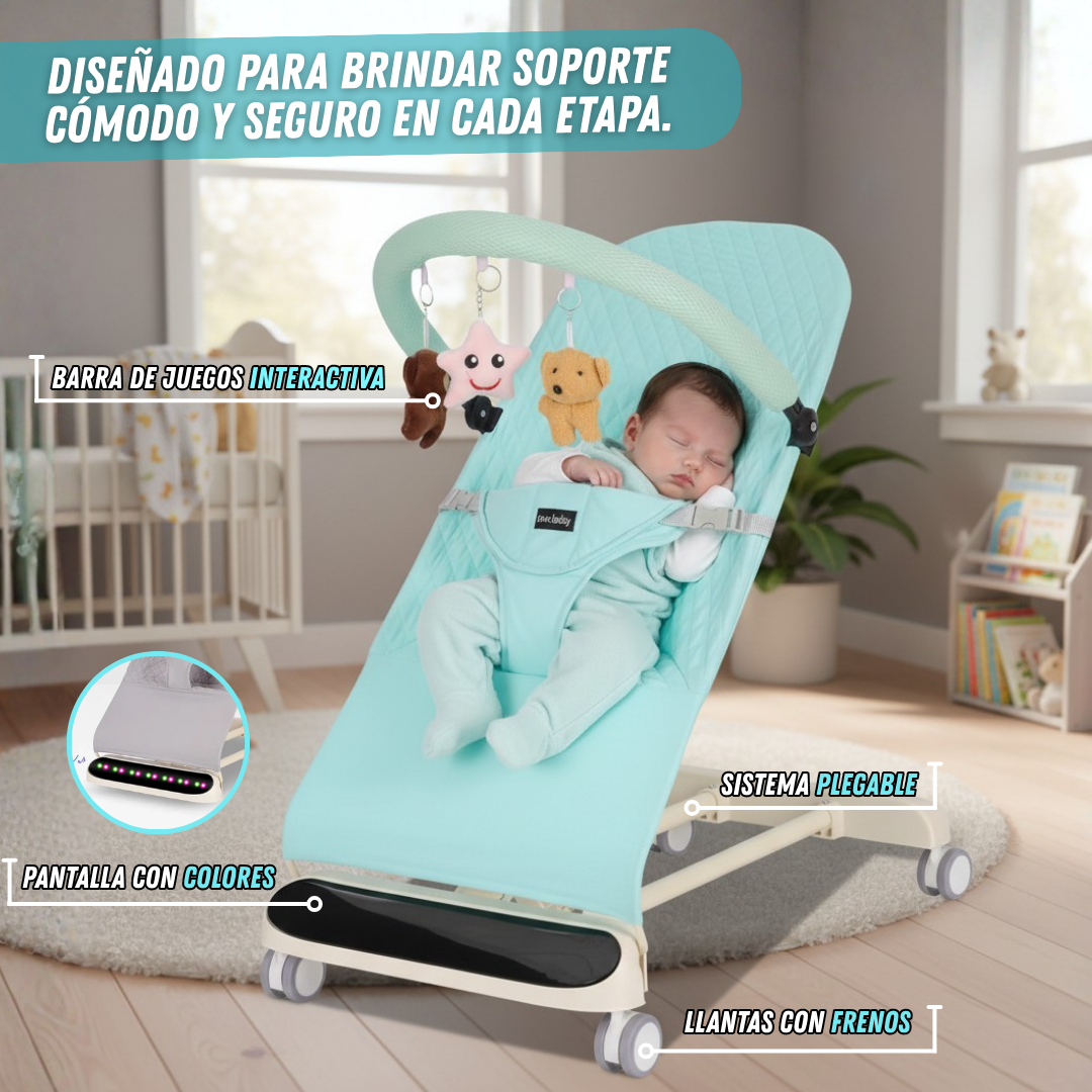 Mecedora Móvil Musical para Bebé 4 en 1 con Bluetooth
