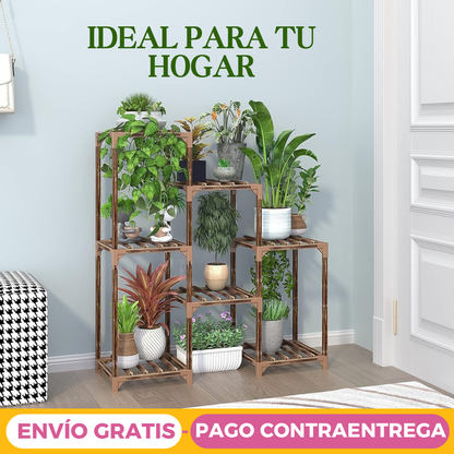 Soporte Para Plantas De Madera Con 7 Posiciones