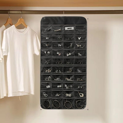 Joyero Colgante Con 80 Compartimentos Doble Cara