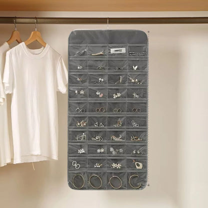 Joyero Colgante Con 80 Compartimentos Doble Cara