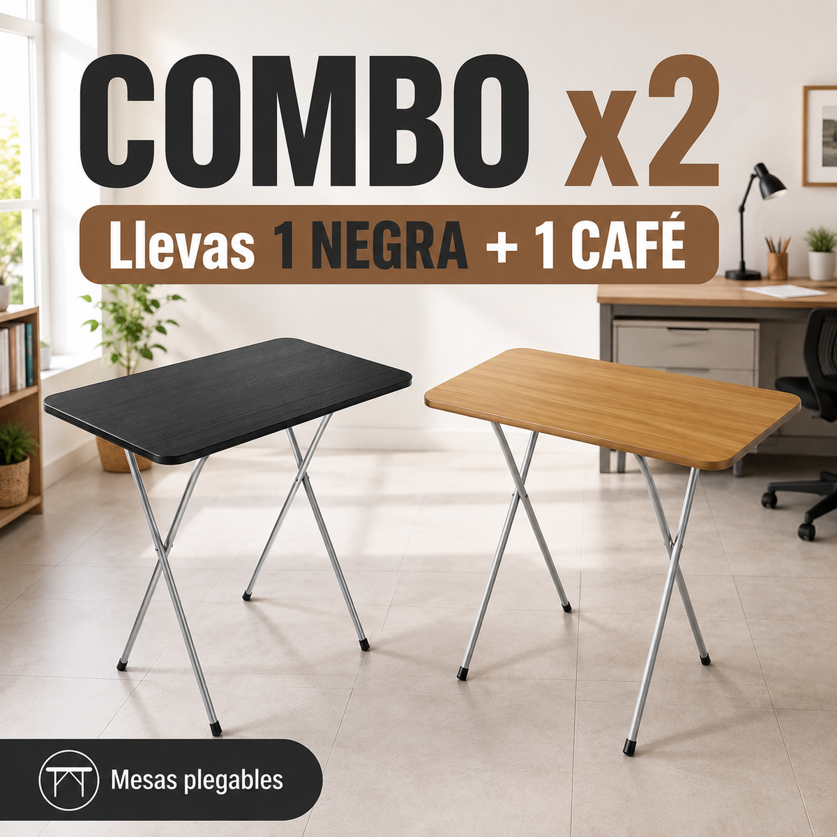 Mesas Plegable Multifuncional Combo X 2  Mixto y utilizalas como quieras.