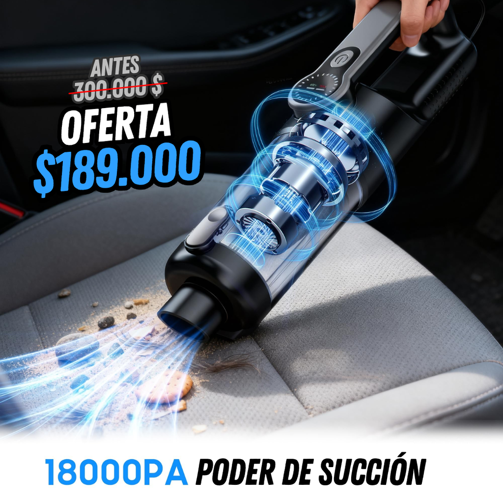 Aspiradora Portátil Recargable 5 en 1 18000PA para Carro y Hogar