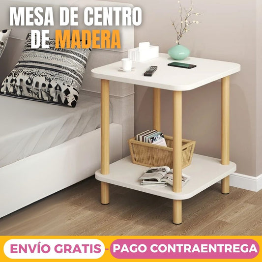 Mesa Auxiliar de Centro de Madera Blanca