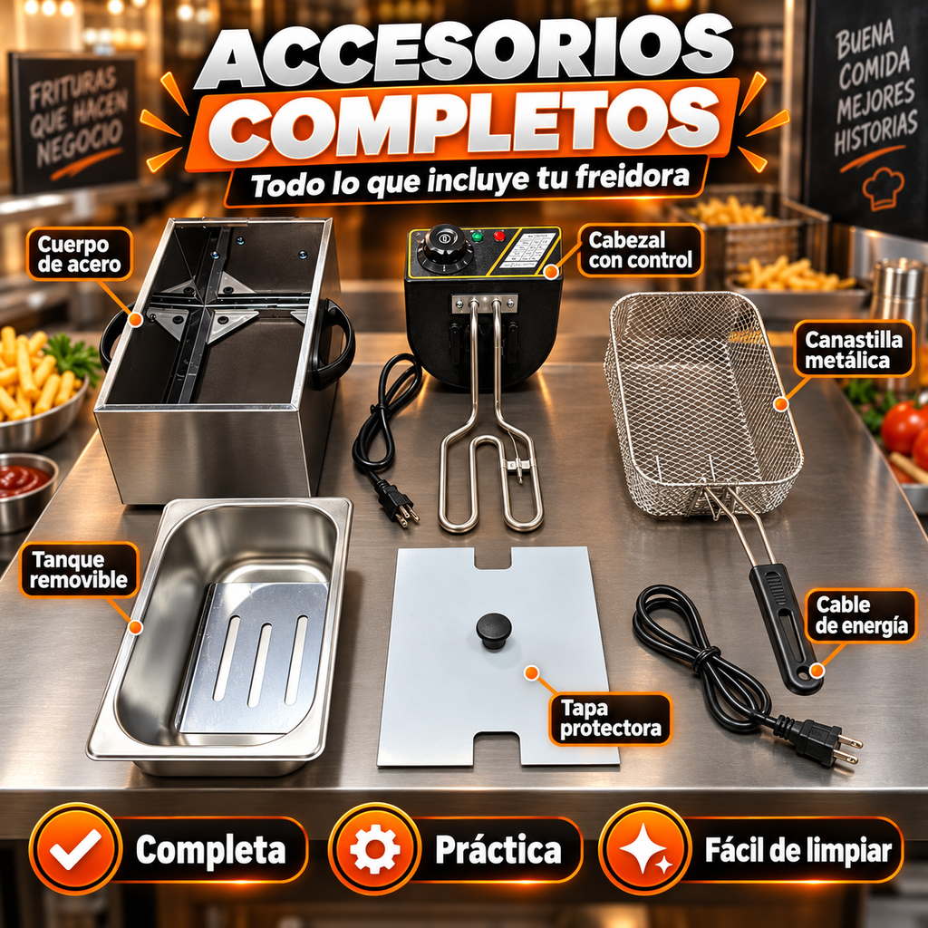 Freidora Eléctrica Profesional 3L –6L