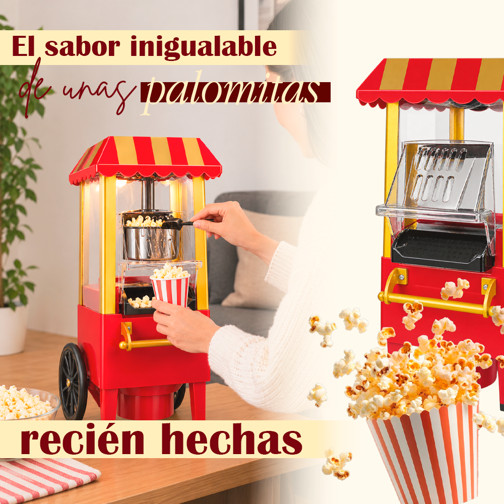 Crispetera Eléctrica Retro – Palomitas Tipo Cine en Casa