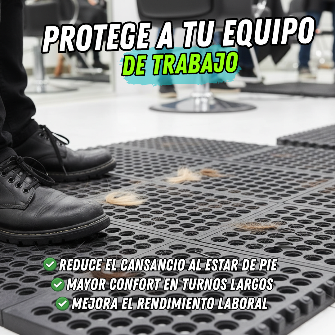 Tapete Antifatiga Unimat Profesional 🦶 | Caucho Nitrilo Antideslizante y Resistente 91 x 91 cm