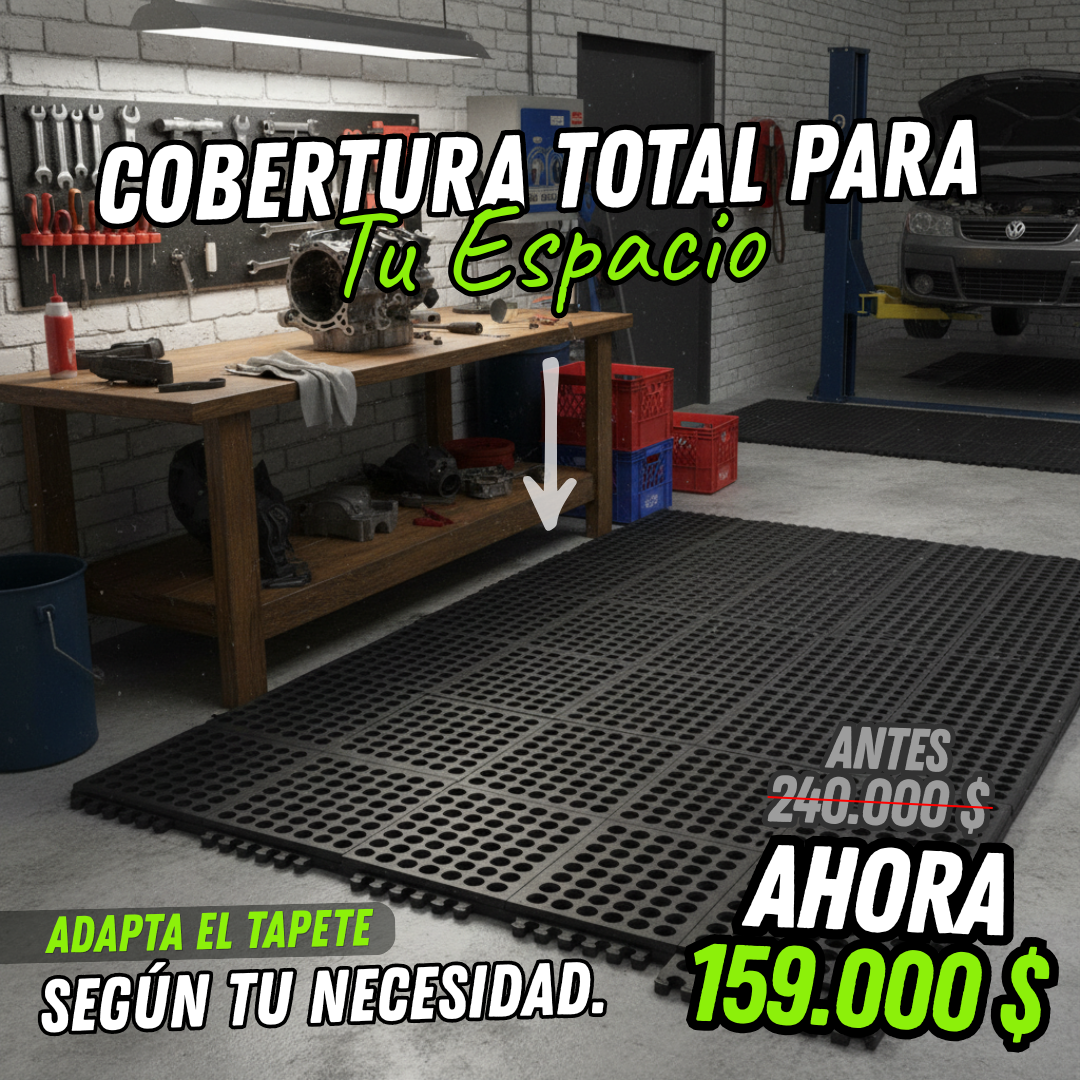 Tapete Antifatiga Unimat Profesional 🦶 | Caucho Nitrilo Antideslizante y Resistente 91 x 91 cm
