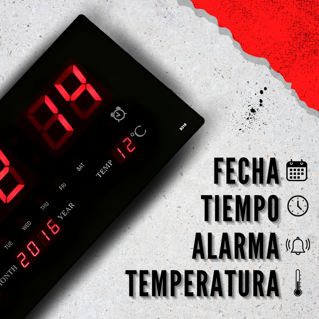 Reloj De Pared o Mesa Digital Con Alarma Y Calendario