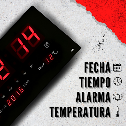 Reloj De Pared o Mesa Digital Con Alarma Y Calendario