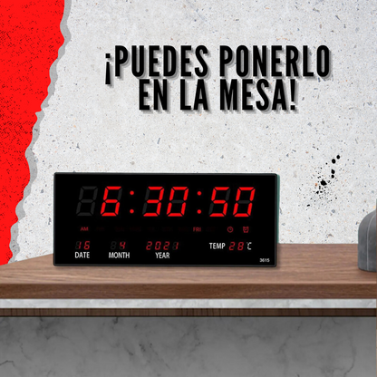 Reloj De Pared o Mesa Digital Con Alarma Y Calendario