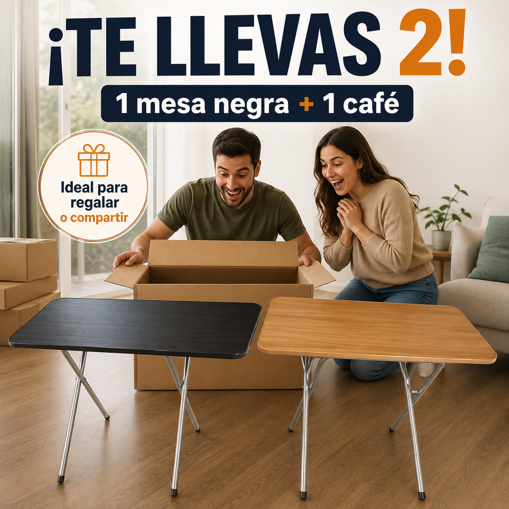 Mesas Plegable Multifuncional Combo X 2  Mixto y utilizalas como quieras.