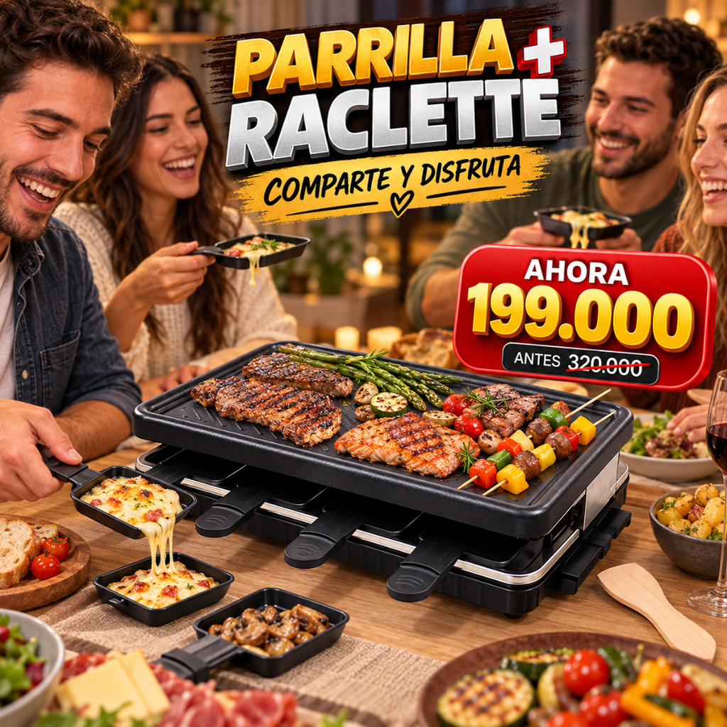 Parrilla Eléctrica de Contacto de 1500W con Pantalla Táctil Digital, Control de Temperatur