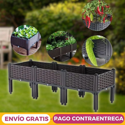 Cama de Jardín Elevada 3 Puestos