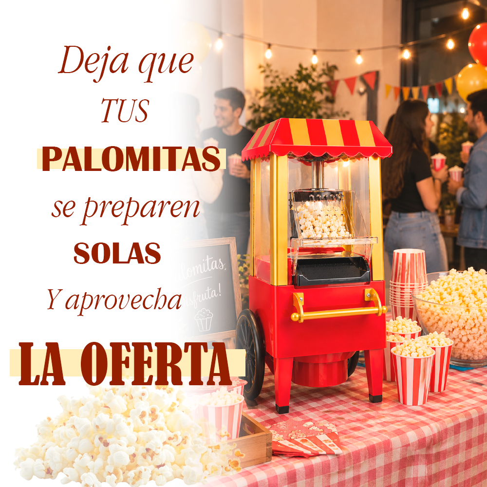 Crispetera Eléctrica Retro – Palomitas Tipo Cine en Casa
