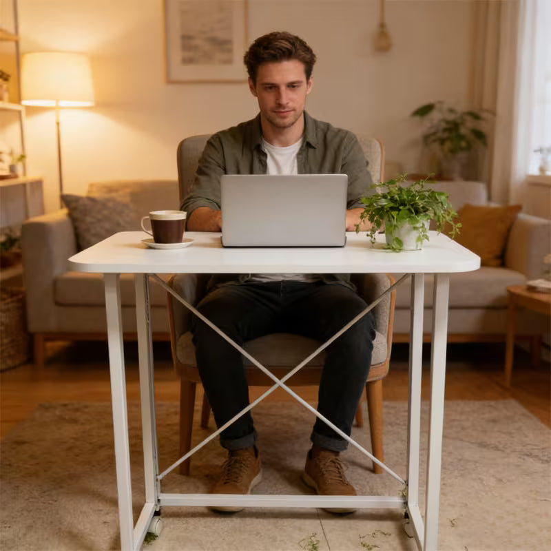 Escritorio Móvil Plegable Madera & Metal PREMIUM