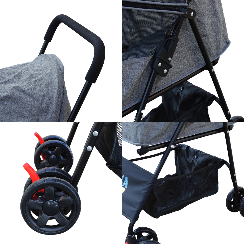 Cochecito plegable para perros y gatos pequeños y medianos