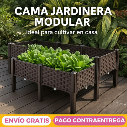Cama de Jardín Elevada 3 Puestos