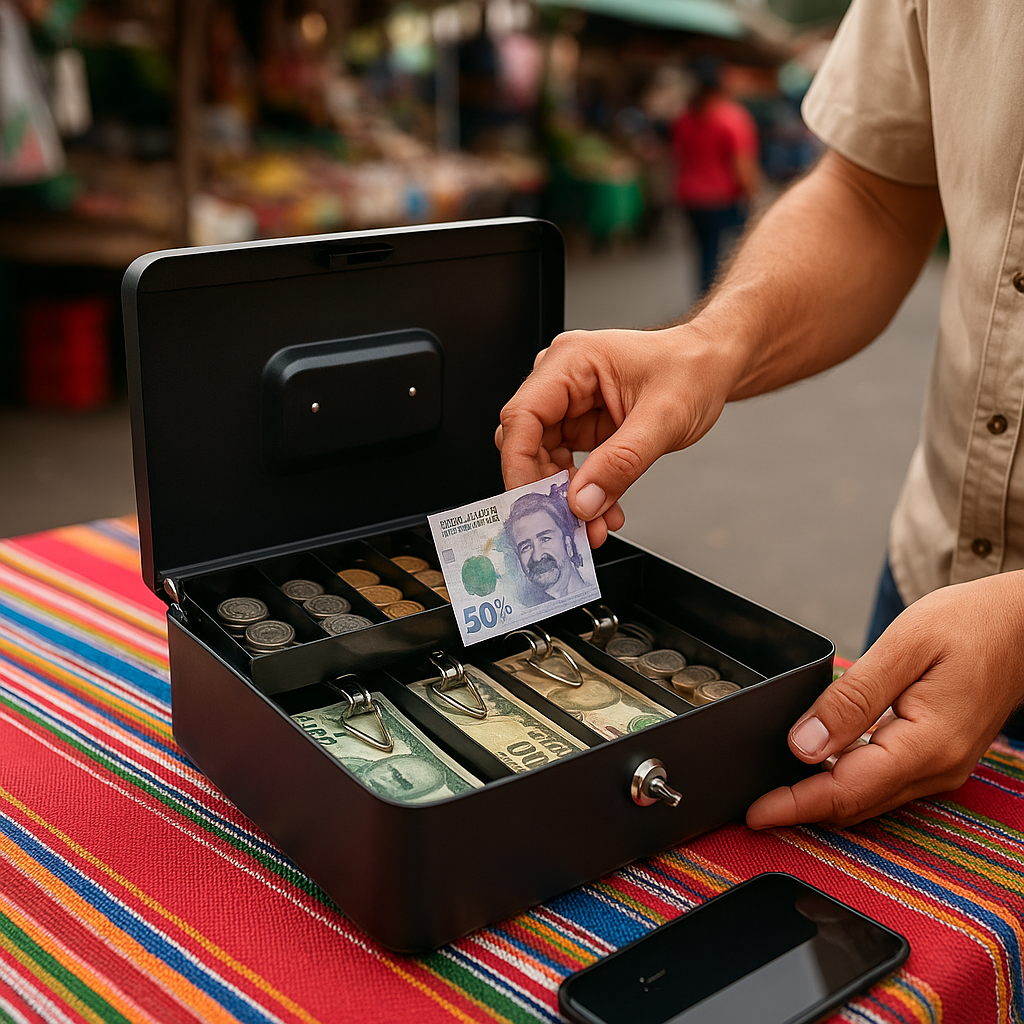 Caja de almacenamiento de efectivo con cerradura