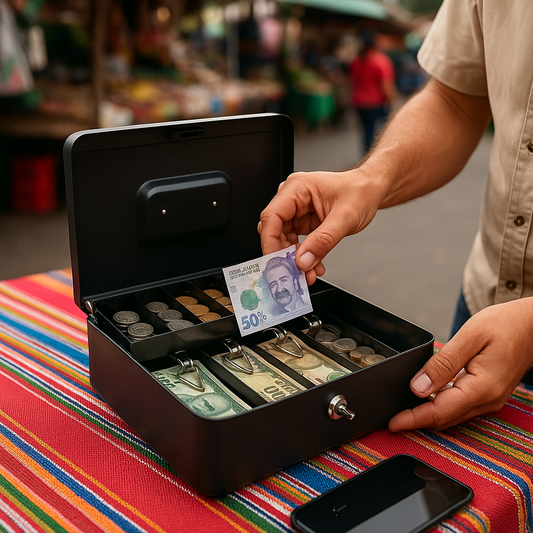 Caja de almacenamiento de efectivo con cerradura