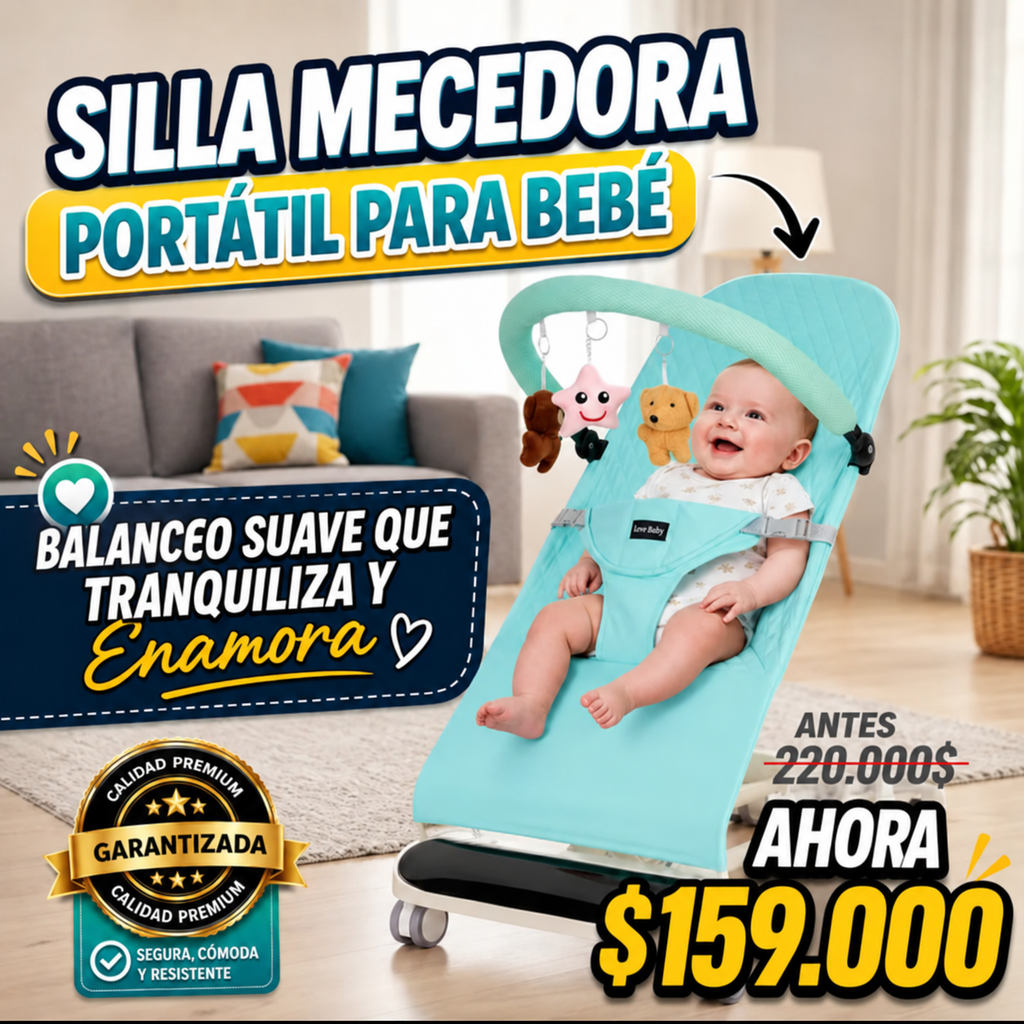 Mecedora Móvil Musical para Bebé 4 en 1 con Bluetooth
