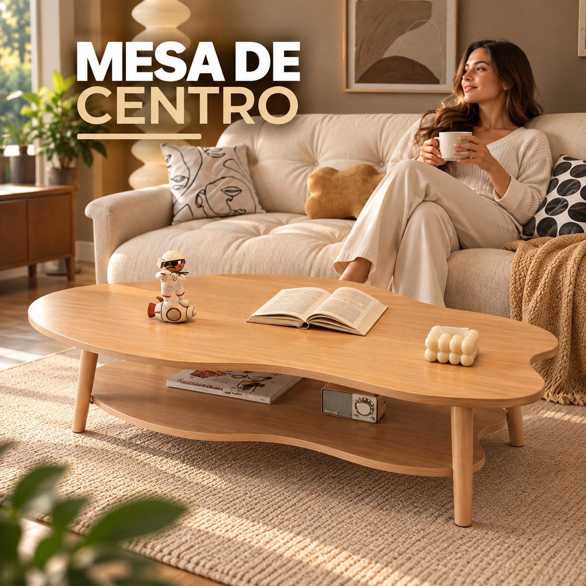✨ Mesa de Centro Tipo Nube Premium – Escoge tu Color y Transforma tu Sala