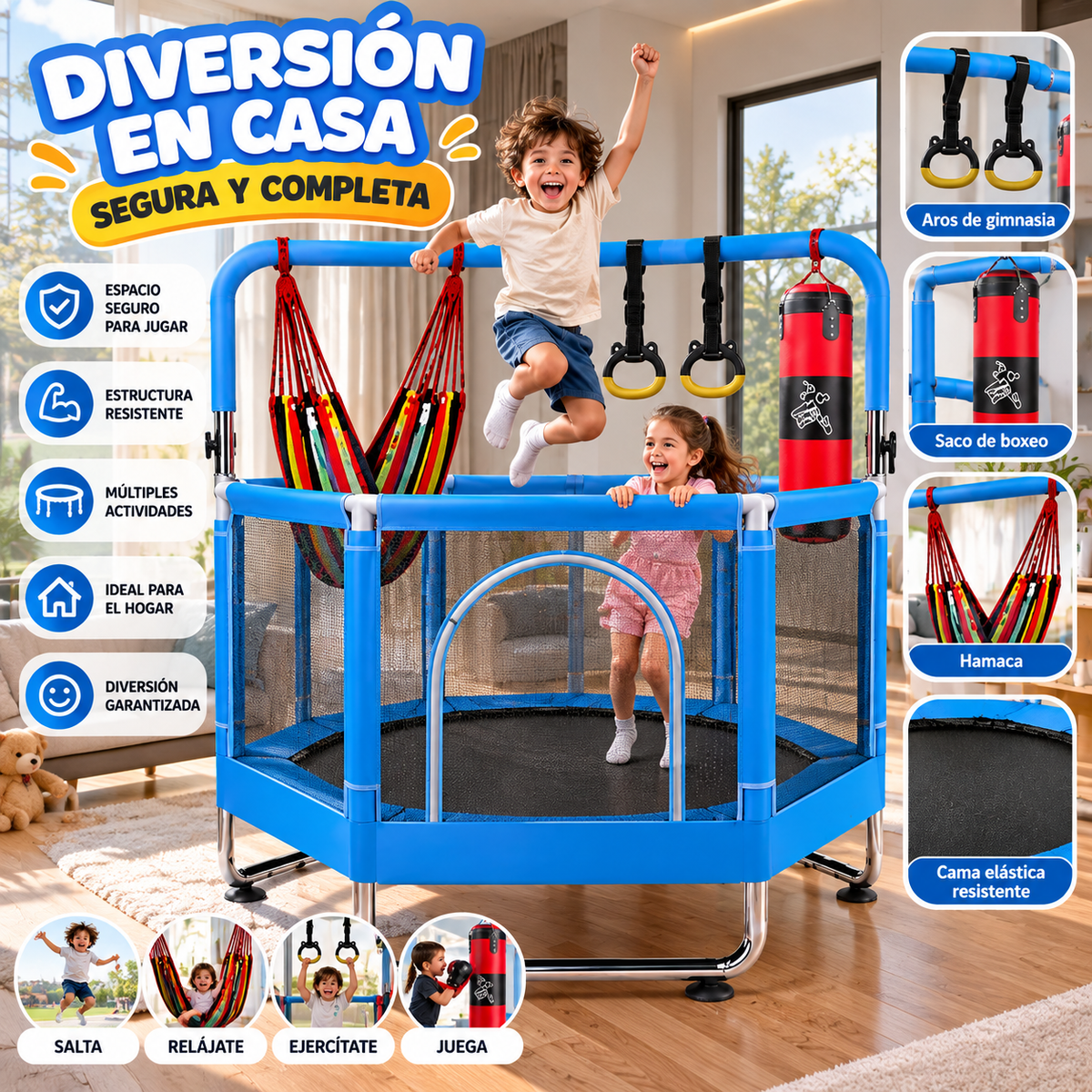 💎🧒 Trampolín Infantil 360° Premium – ¡Más Calidad, Más Juegos, Más Diversión!
