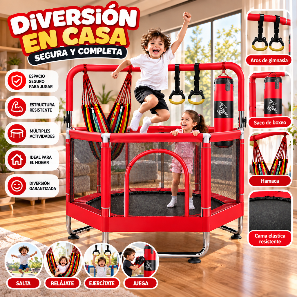 💎🧒 Trampolín Infantil 360° Premium – ¡Más Calidad, Más Juegos, Más Diversión!