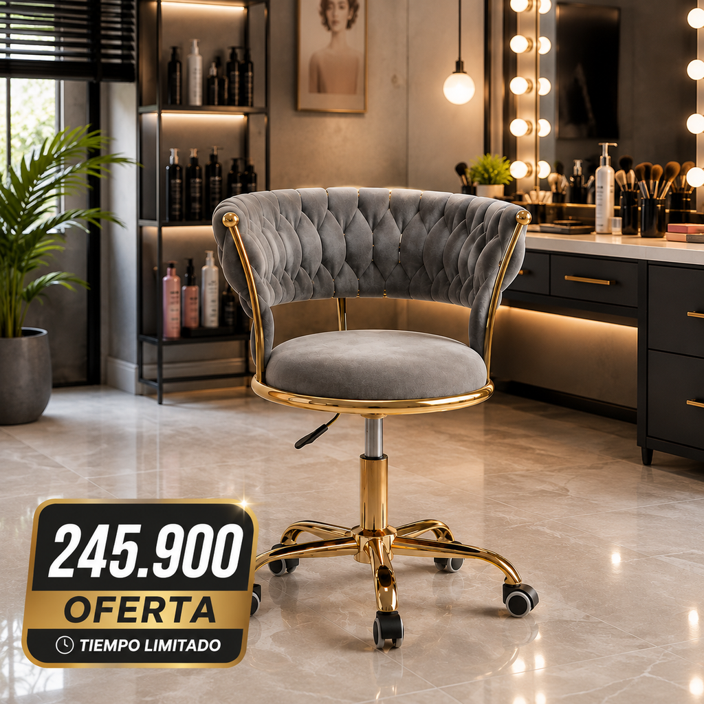 Silla Profesional de Estética Premium 360° con Altura Ajustable y Ruedas