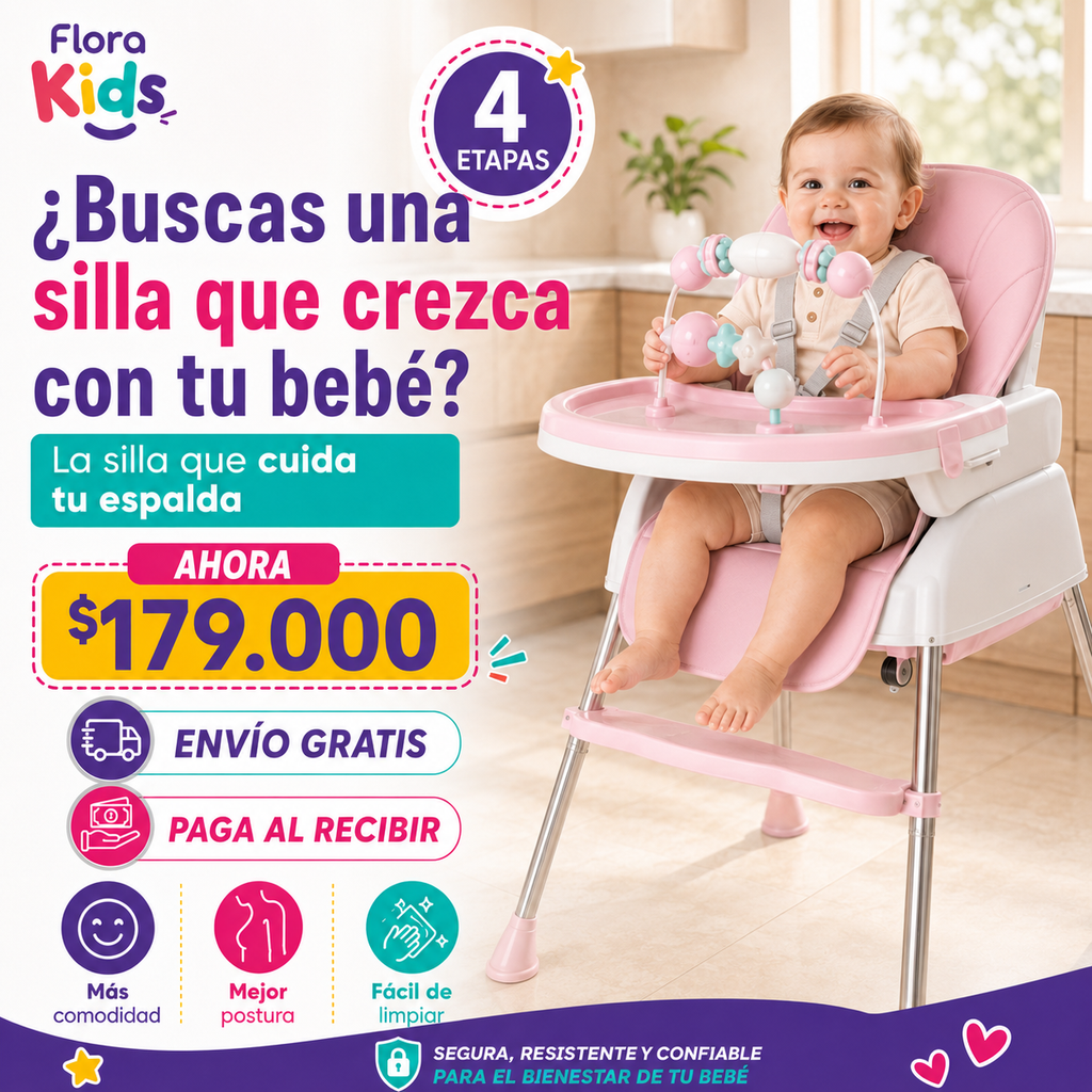 👶✨ La silla que crece con tu bebé y cuida tu espalda 4 etapas 🩷💙
