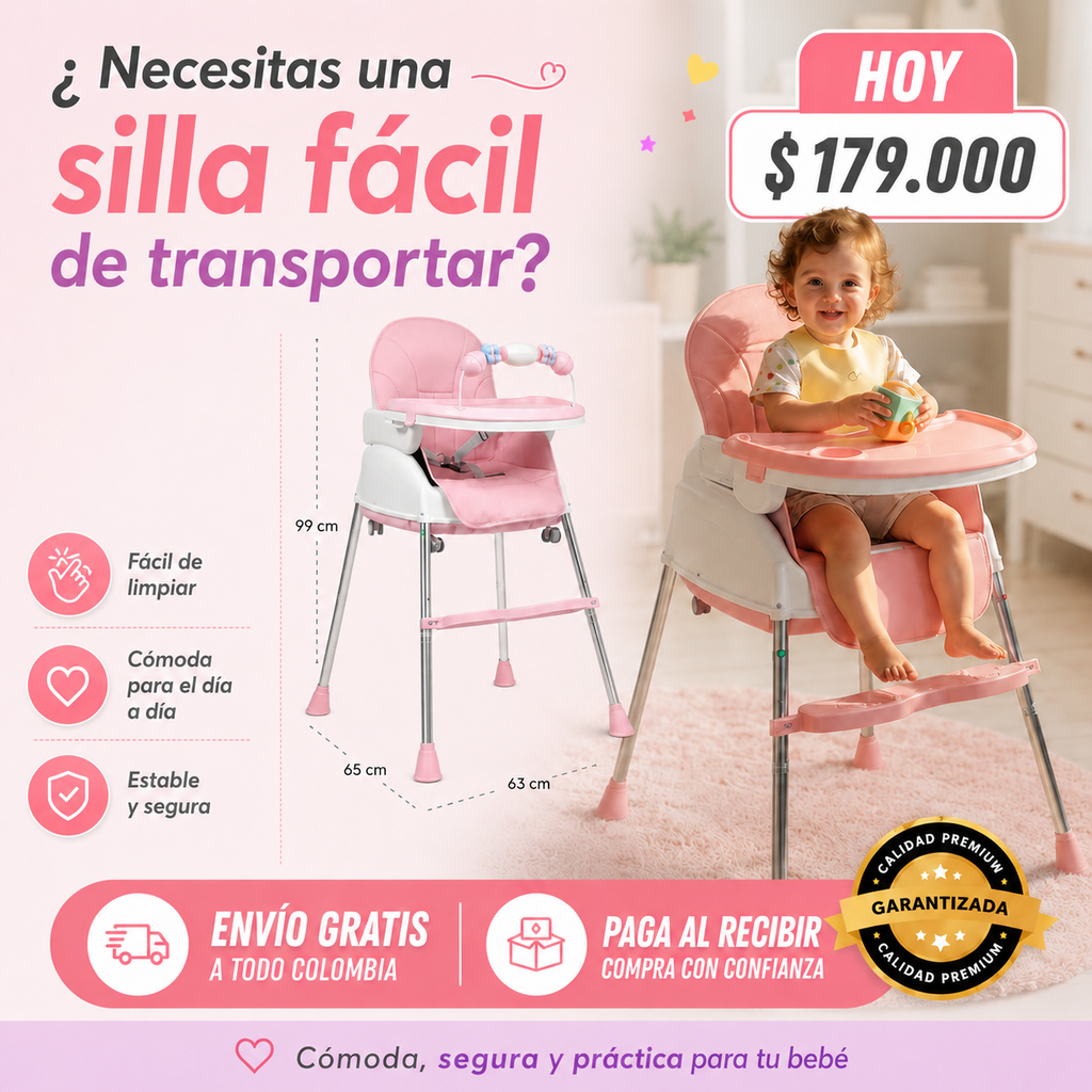 👶✨ La silla que crece con tu bebé y cuida tu espalda 4 etapas 🩷💙