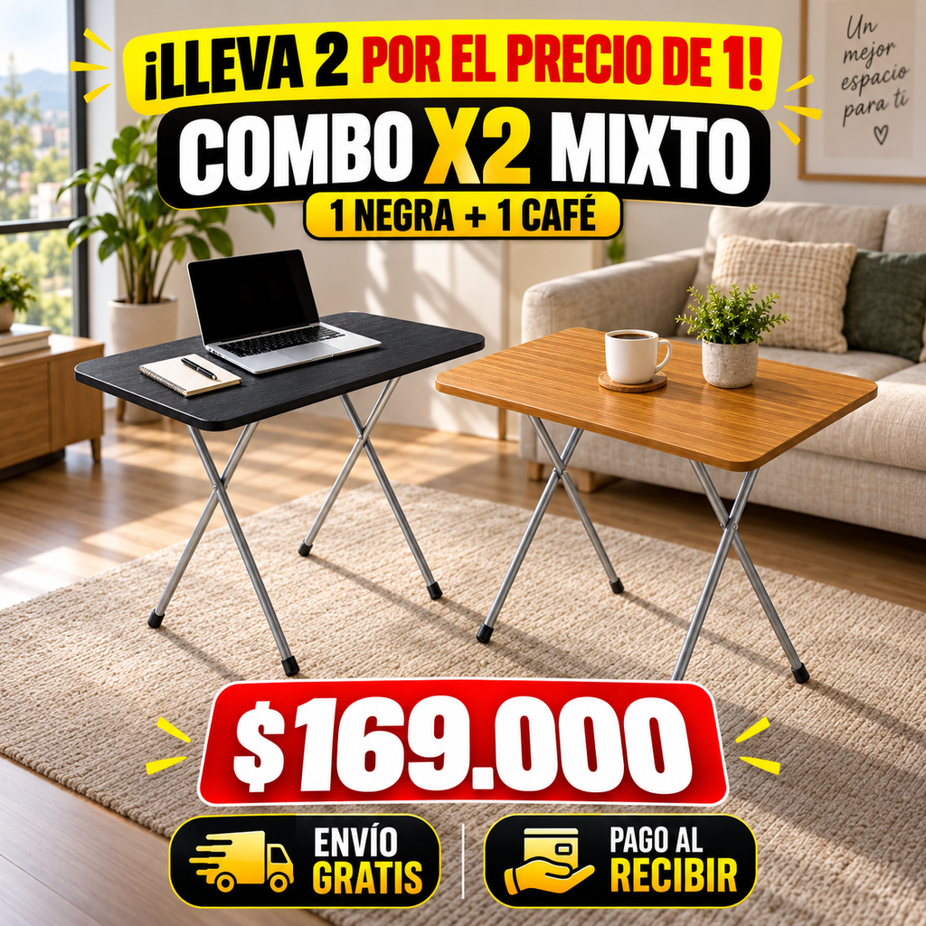 Mesas Plegable Multifuncional Combo X 2  Mixto y utilizalas como quieras.