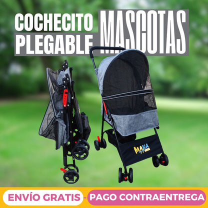 Cochecito plegable para perros y gatos pequeños y medianos