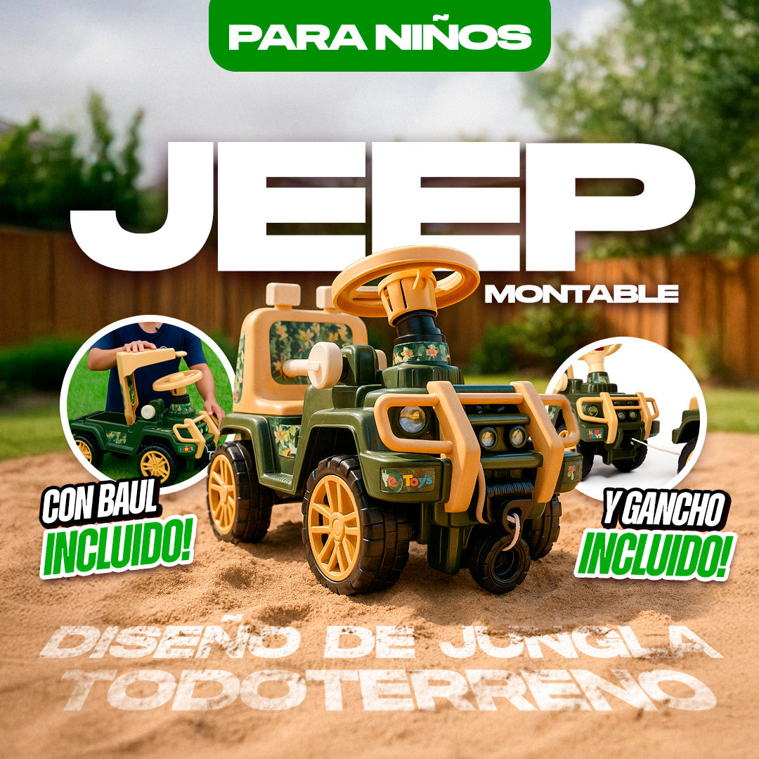Jeep Carro Jungla Montable Niños Bebe Infantil + ¡Obsequio!