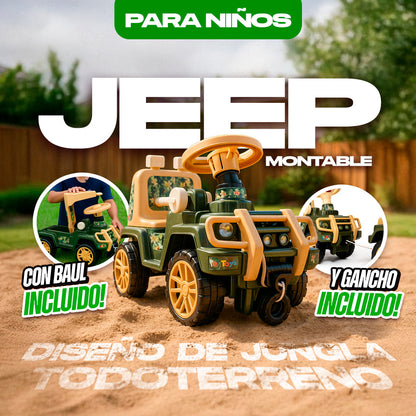 Jeep Carro Jungla Montable Niños Bebe Infantil + ¡Obsequio!