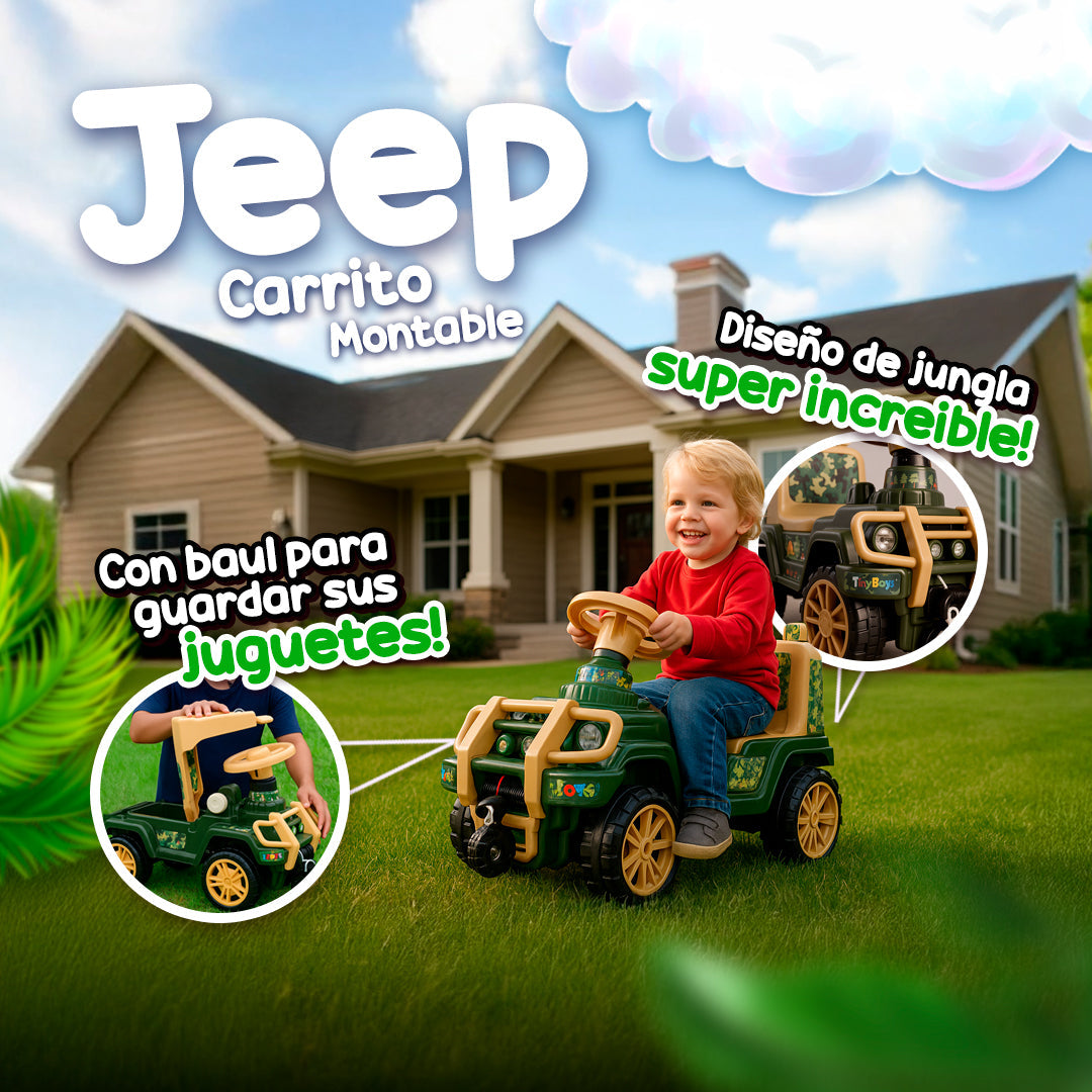 Jeep Carro Jungla Montable Niños Bebe Infantil + ¡Obsequio!