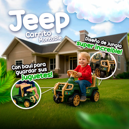Jeep Carro Jungla Montable Niños Bebe Infantil + ¡Obsequio!