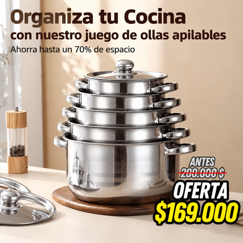 5 tamaños diferentes + 5 tapas| Diseño apilable para ahorrar espacio