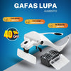 Gafas Lupa Diadema Luz Led + 5 Lentes Aumento + Correa