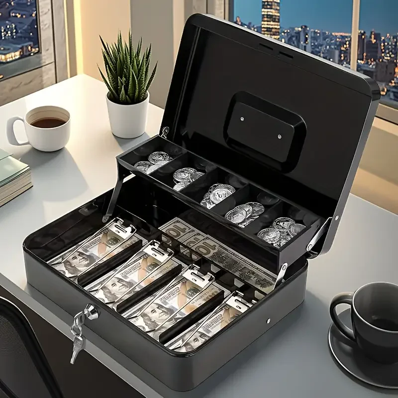 Caja de almacenamiento de efectivo con cerradura