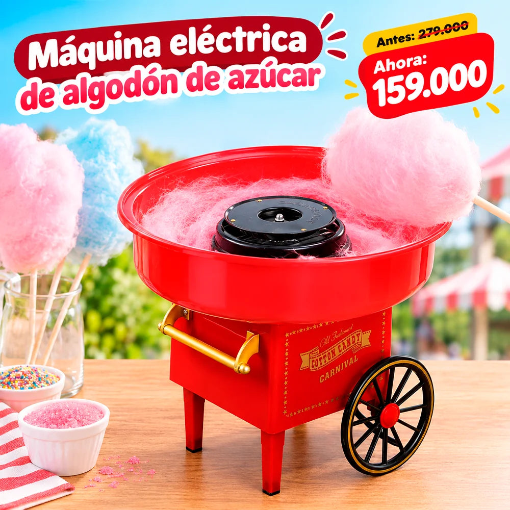 Máquina Eléctrica de Algodón de Azúcar Tipo Carrito – Diversión en Casa