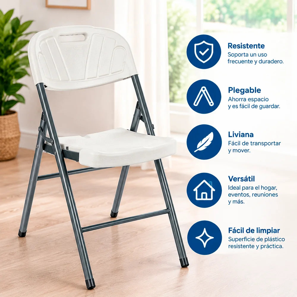 Combo x2 Sillas Plegables Resistentes – Ahorra Espacio