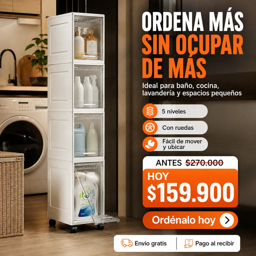 Organizador 5 Niveles – Ahorra Espacio con Ruedas