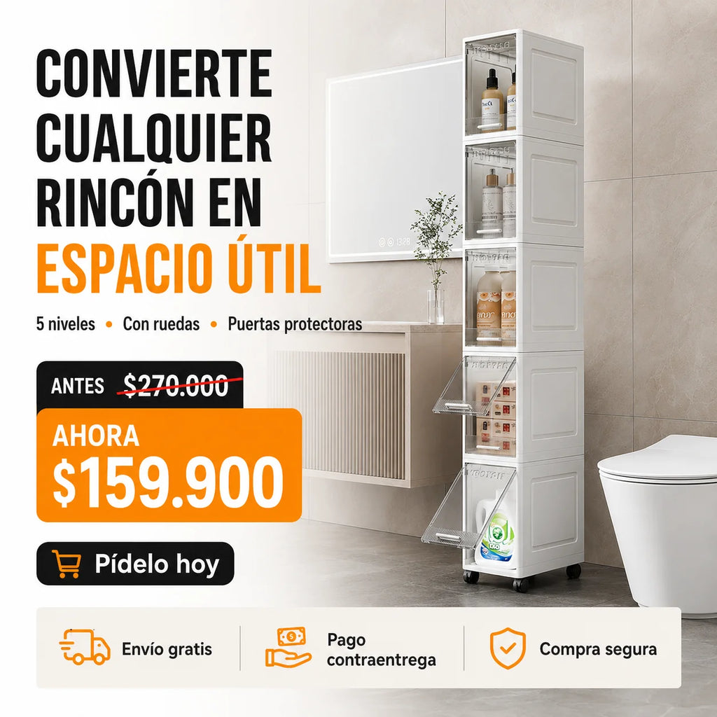 Organizador 5 Niveles – Ahorra Espacio con Ruedas