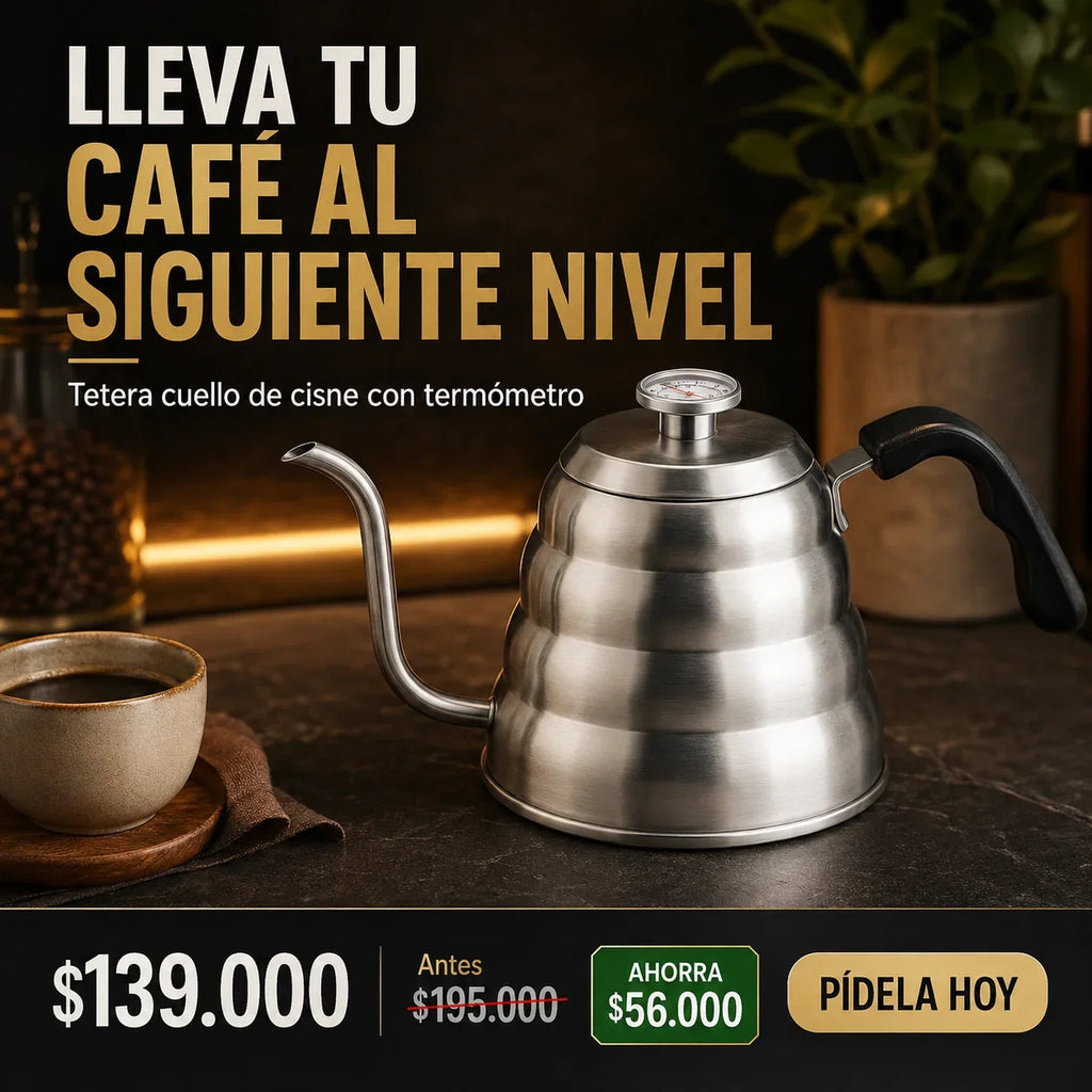 Tetera Cuello de Cisne 1.2L con Termómetro
